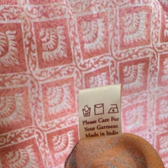 Indie Ella | 100% Silk Colourful Patterned Shift Dress | Small/Medium - Picture 7 of 8